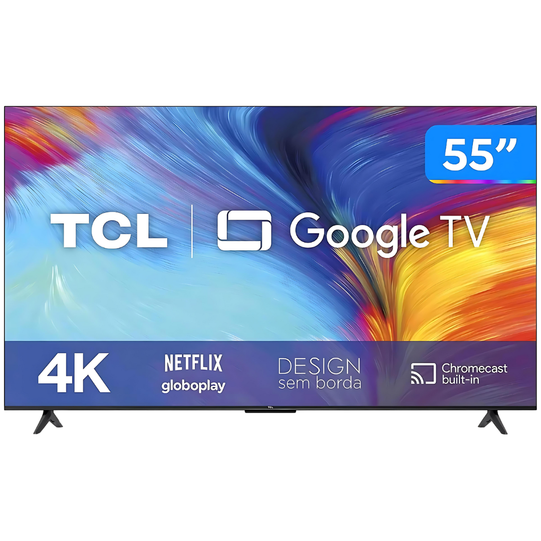 Smart TV 55” 4K LED TCL 55P635 VA Wi-Fi Bluetooth HDR Google Assistente 3 HDMI 1 USB